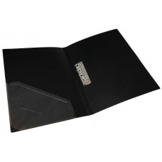 папка с прижимом+карман, А4, 500 мкн, черная, PP, 4-221-04, 4OFFICE