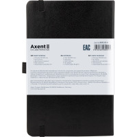 Книга записная Partner, 125*195, 96 л, клет, черная 8201-01-A AXENT
