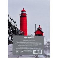 Книга записная твердая обл. А5, 96 листов., клет. 8457-4, Red&Black Lighthouse