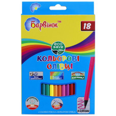 Карандаши цветные пластик, ECO, 18 цв., 5-203/6, БАРВ
